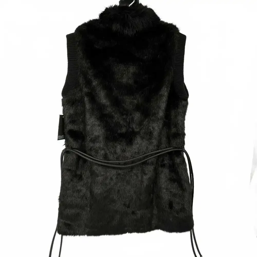 Hillary Radley Black Faux Fur Vest | Regular L Overcoat Winter